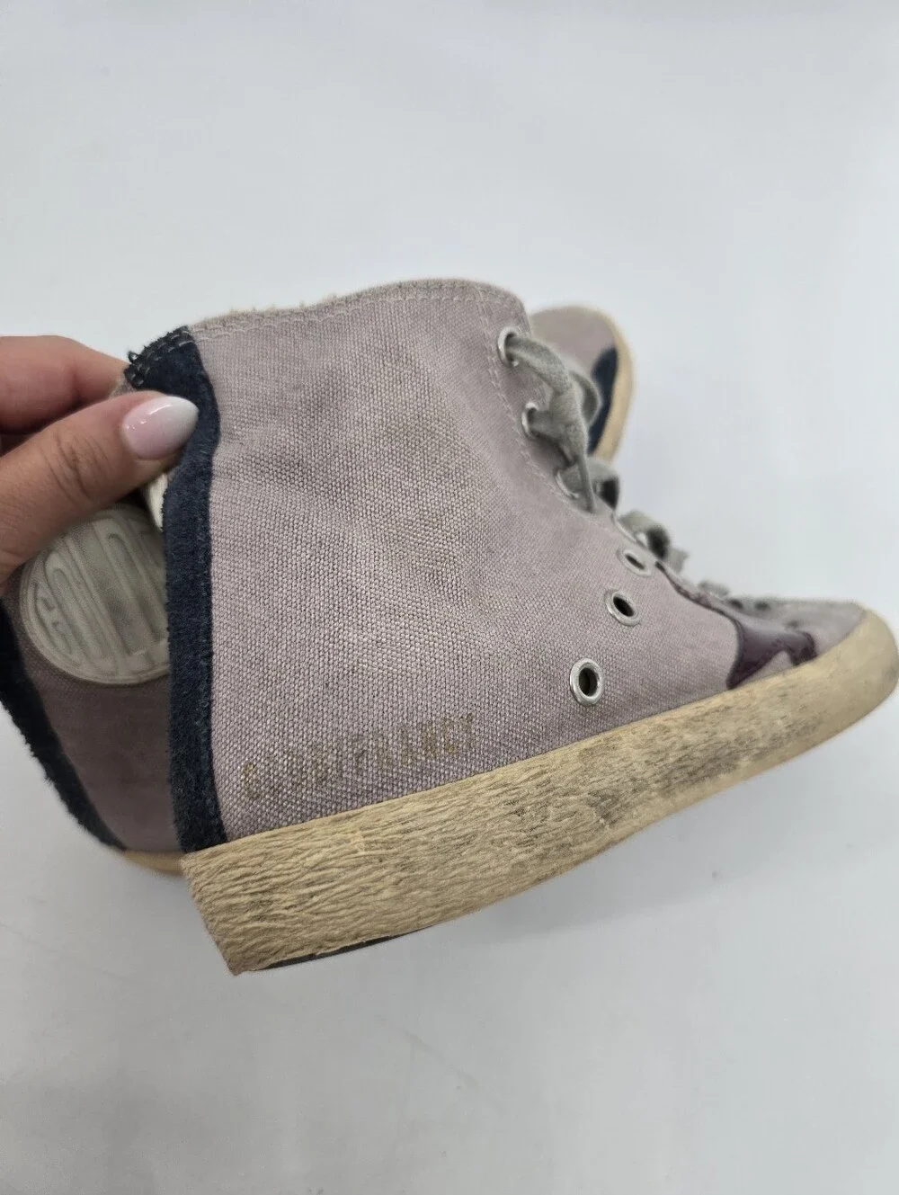 Golden Goose Francy High Top Genuine Leather Sneakers Size 36 US 6 Purple